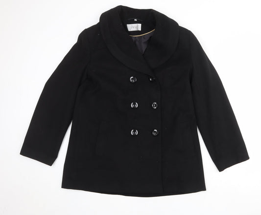 EWM Womens Black Jacket Size 14 Button