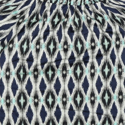 Marks & Spencer Womens Multicoloured Geometric Polyester Basic Blouse Size 8 Round Neck