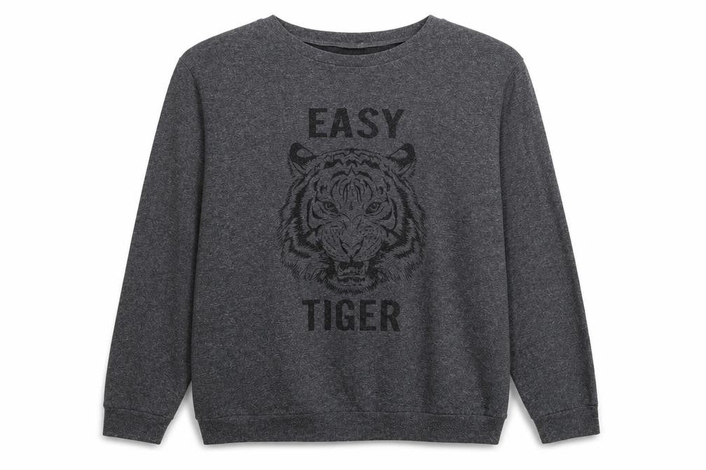 Blooming Jelly Womens Grey Polyester Pullover Sweatshirt Size XL Pullover - Easy Tiger