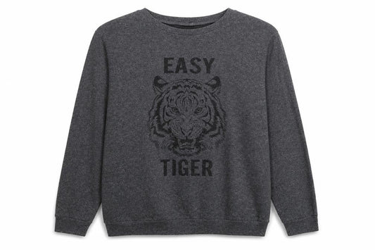 Blooming Jelly Womens Grey Polyester Pullover Sweatshirt Size XL Pullover - Easy Tiger