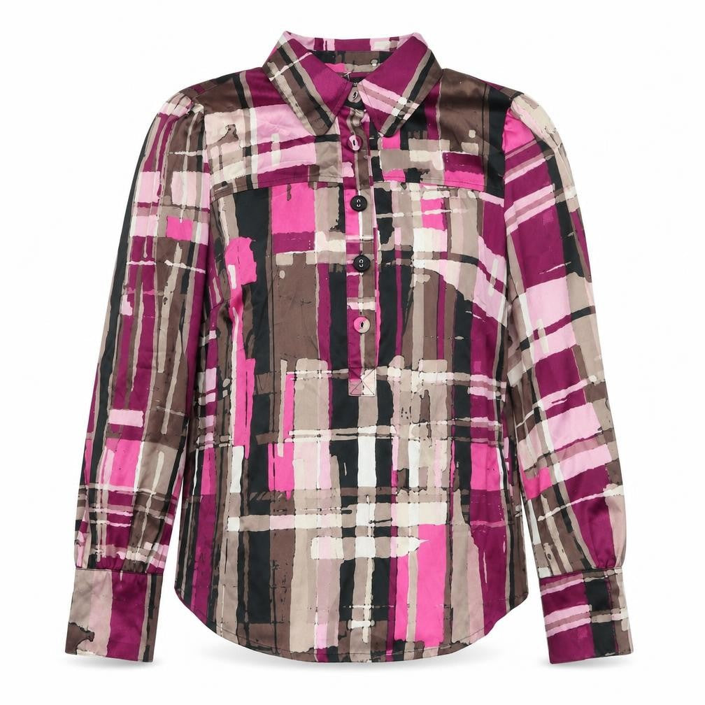 NEXT Womens Multicoloured Geometric Polyester Basic Button-Up Size 12 Collared