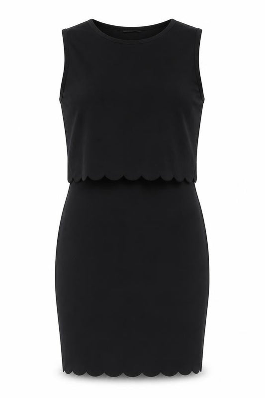 PRETTYLITTLETHING Womens Black Polyester Shift Size 10 Round Neck Pullover