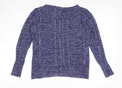 Country Casuals Womens Blue Boat Neck Viscose Pullover Jumper Size S