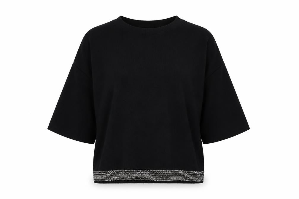 NEXT Womens Black Viscose Basic Blouse Size 8 Round Neck