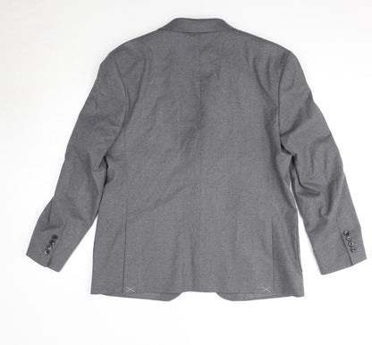 Back view of Autograph men’s grey polyester jacket suit jacket, size 42, regular