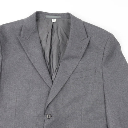 Close-up detail of Autograph men’s grey polyester jacket suit jacket, size 42, regular