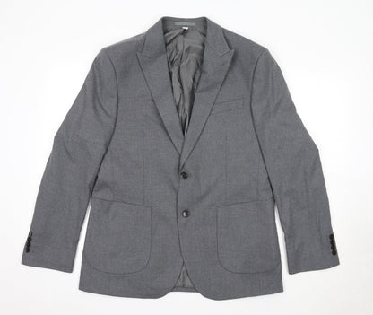 Additional front view of Autograph men’s grey polyester jacket suit jacket, size 40, regular