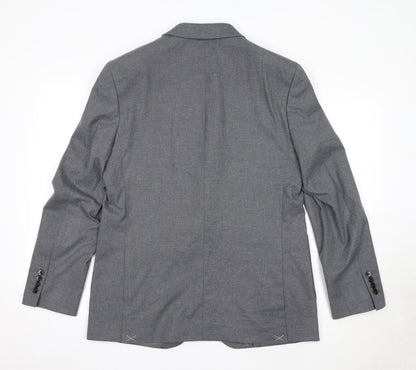 Back view of Autograph men’s grey polyester jacket suit jacket, size 40, regular