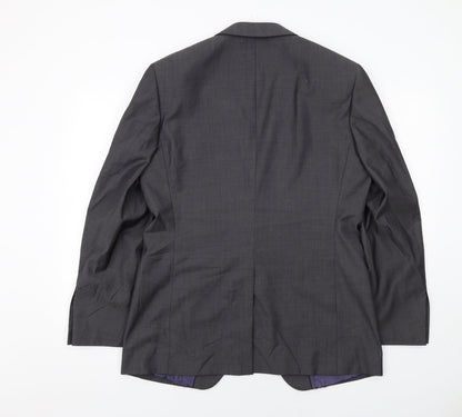 Back view of Autograph men’s grey polyester jacket suit jacket, size 40, regular