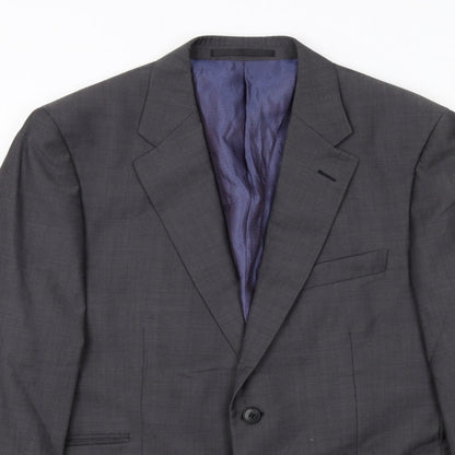 Close-up detail of Autograph men’s grey polyester jacket suit jacket, size 40, regular