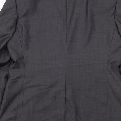 Brand and care label for Autograph men’s grey polyester jacket suit jacket, size 40, regular