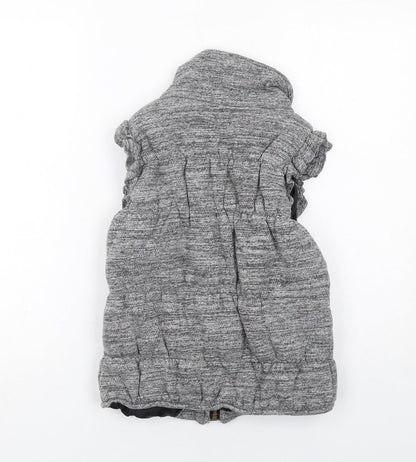 Back view of MODO girls’ grey gilet jacket, size M, zip
