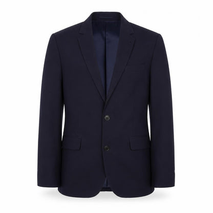 Front view of ASOS men’s blue polyester jacket suit jacket, size 36, regular