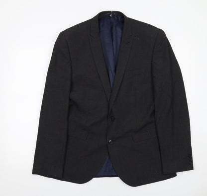 Next Mens Grey Polyester Jacket Suit Jacket Size 42 Regular