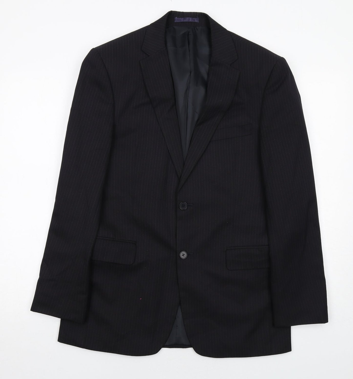 Karl Jackson Mens Black Polyester Jacket Suit Jacket Size 38 Regular