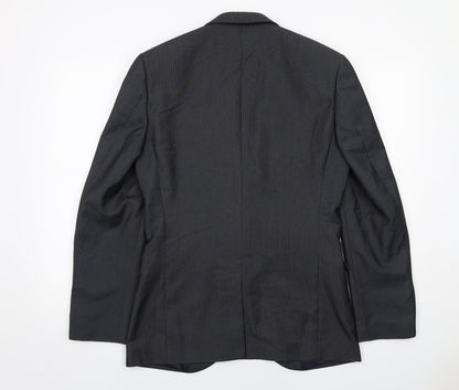 Next Mens Grey Striped Polyester Jacket Suit Jacket Size 38 Regular