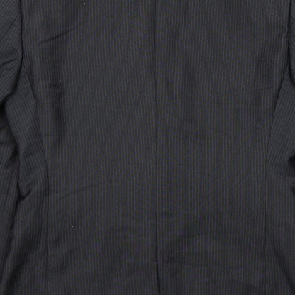 Next Mens Grey Striped Polyester Jacket Suit Jacket Size 38 Regular
