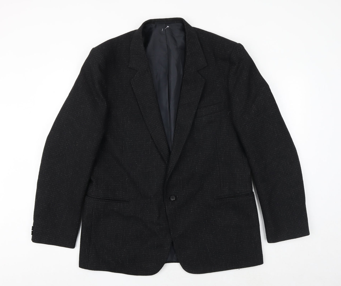 The Burton Collection Mens Black Geometric Polyester Jacket Suit Jacket Size 42 Regular