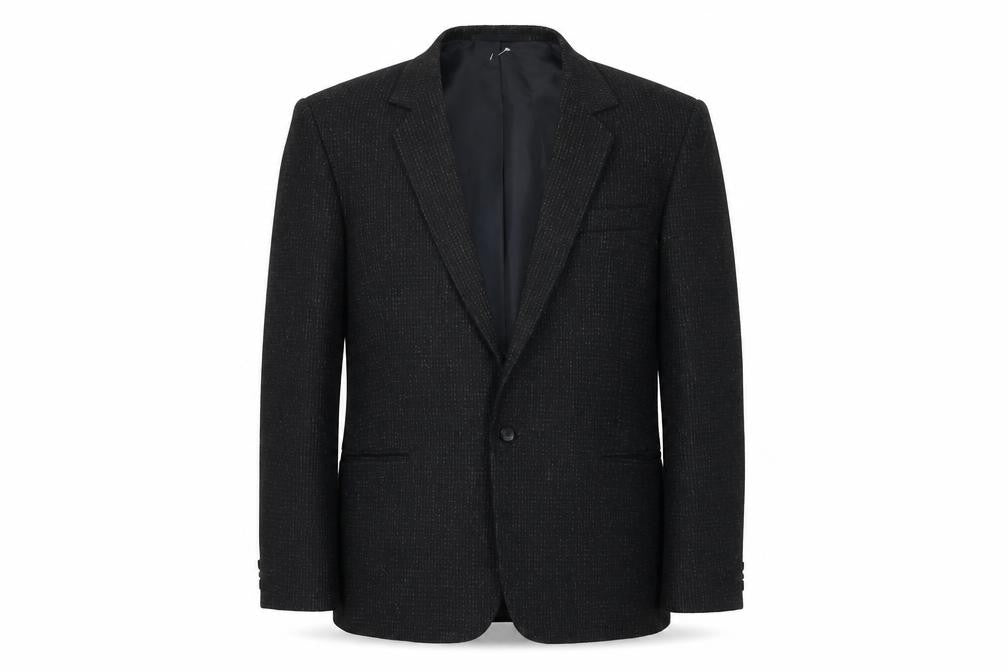 The Burton Collection Mens Black Geometric Polyester Jacket Suit Jacket Size 42 Regular