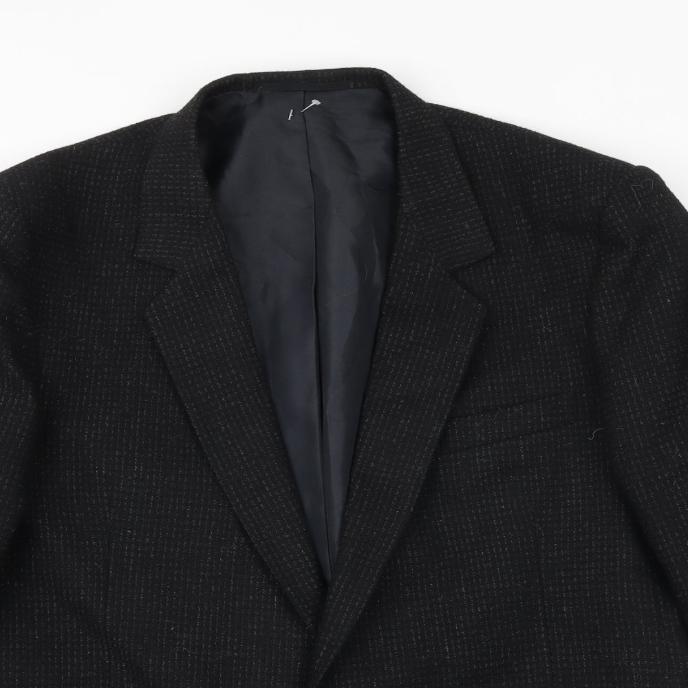 The Burton Collection Mens Black Geometric Polyester Jacket Suit Jacket Size 42 Regular