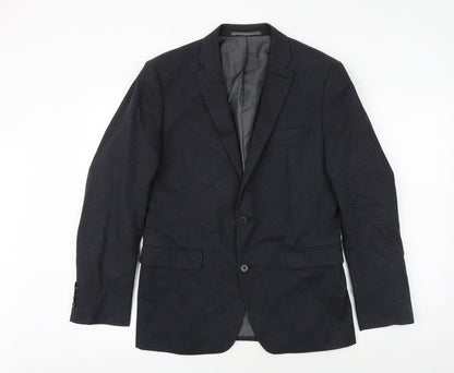 Next Mens Grey Polyester Jacket Suit Jacket Size 38 Regular - Flecked Pattern