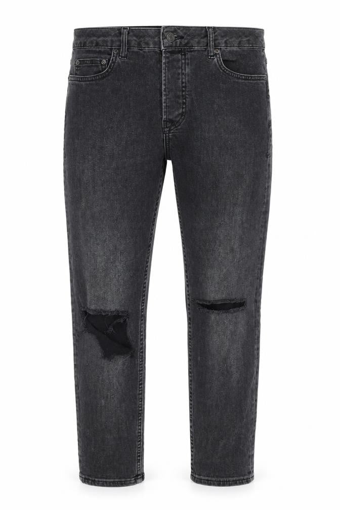 Topman Mens Grey Cotton Tapered Jeans Size 30 in L30 in Regular Zip