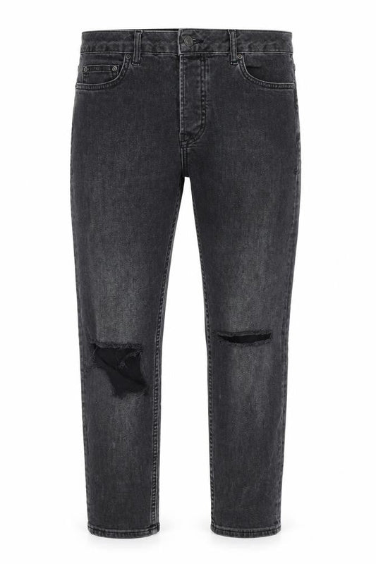 Topman Mens Grey Cotton Tapered Jeans Size 30 in L30 in Regular Zip