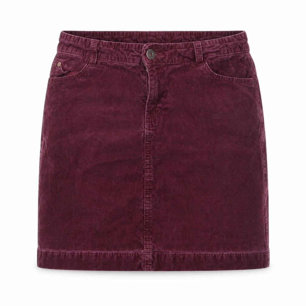 Marks & Spencer Womens Purple Cotton A-Line Skirt Size 10 Zip