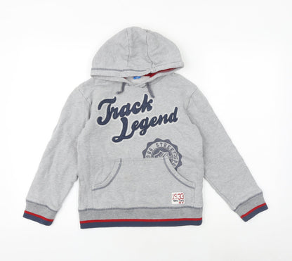 Additional front view of adams boys’ boys grey cotton pullover hoodie, size 10, years pullover - track legend