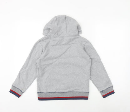 Back view of adams boys’ boys grey cotton pullover hoodie, size 10, years pullover - track legend