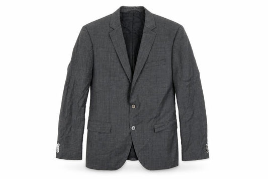 BOSS Mens Grey Cotton Jacket Suit Jacket Size 44 Regular