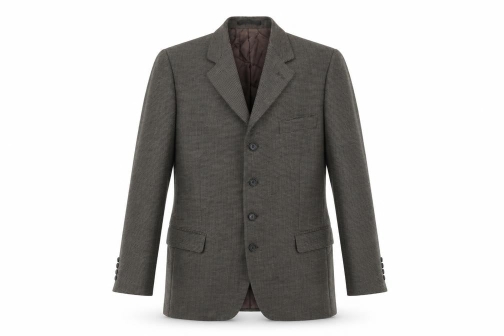gianni ravanetti Mens Grey Geometric Polyester Jacket Suit Jacket Size 44 Regular