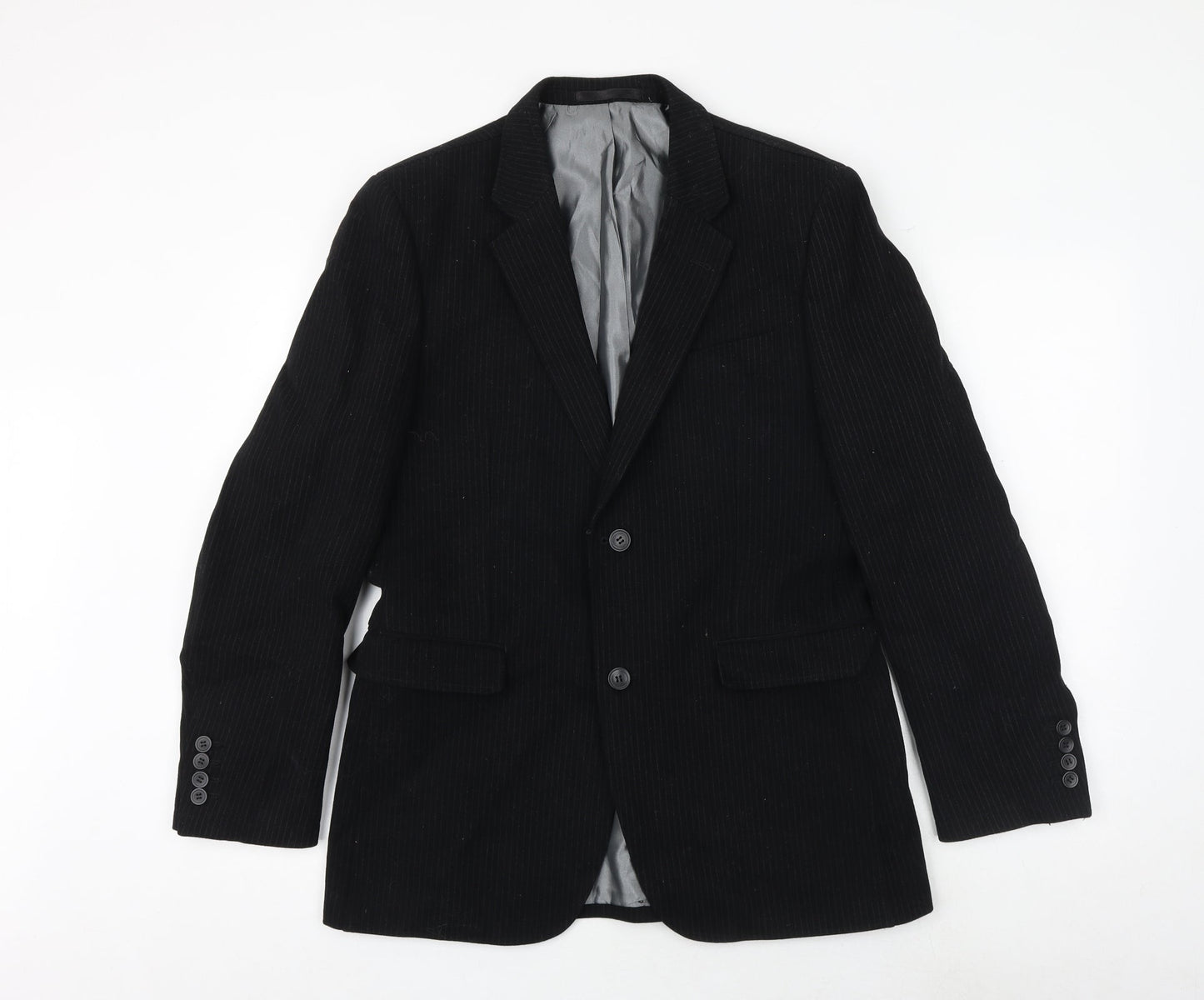 Avenue Mens Black Wool Jacket Suit Jacket Size 38 Regular