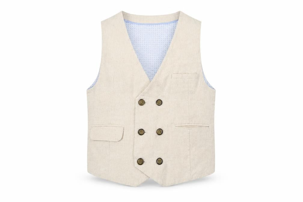 Autograph Boys Beige Jacket Waistcoat Size 6-7 Years Button