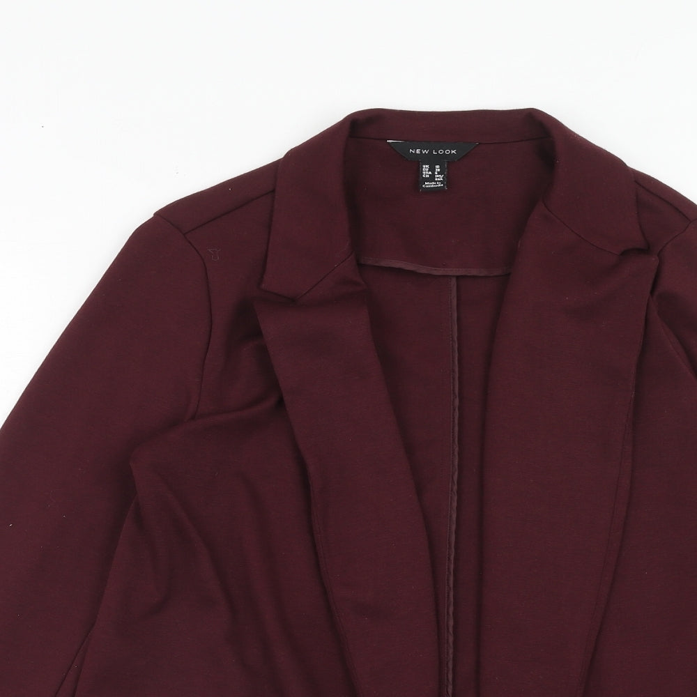 New Look Womens Red Kimono Jacket Size 10 Snap
