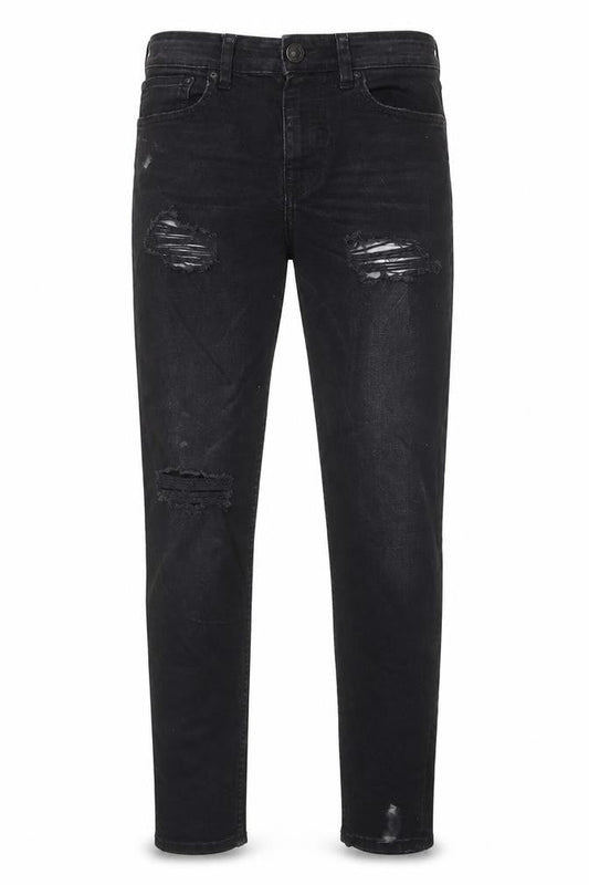 New Look Mens Black Cotton Skinny Jeans Size 30 in Regular Zip