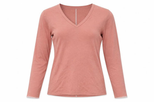 Per Una Womens Pink Polyester Basic T-Shirt Size 6 V-Neck - Contrast Stitching