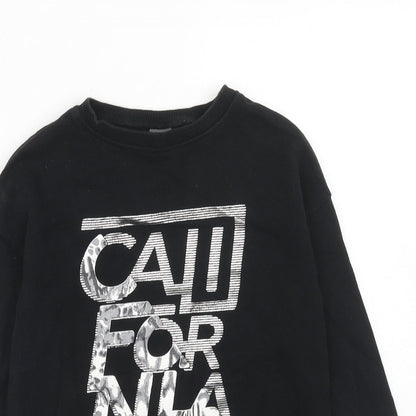 Next Girls Black Cotton Pullover Sweatshirt Size 10 Years Pullover - California