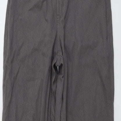 H&M Womens Grey Cotton Tapered Jeans Size 8 L29 in Regular Button