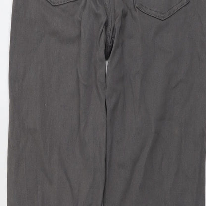 H&M Womens Grey Cotton Tapered Jeans Size 8 L29 in Regular Button