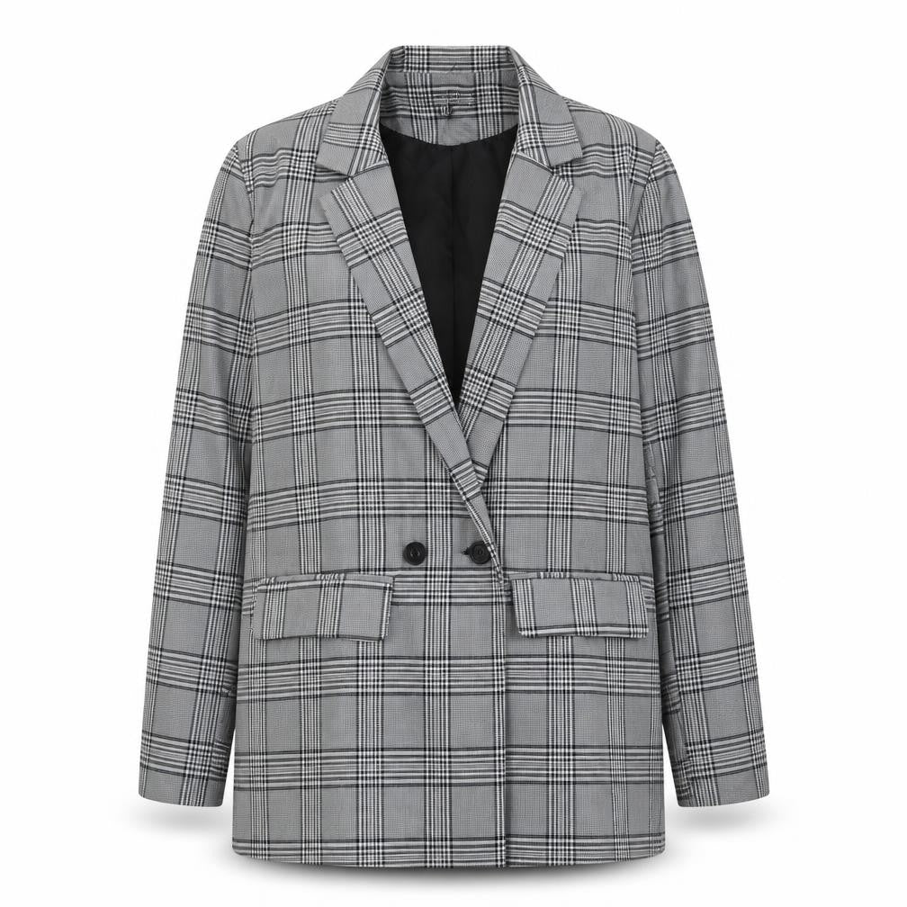 Missguided Womens Grey Geometric Jacket Blazer Size 8 Button