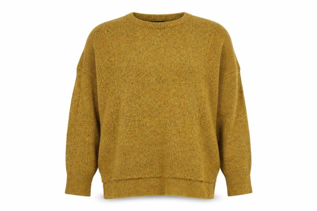 Topshop Womens Yellow Round Neck Acrylic Pullover Jumper Size 10