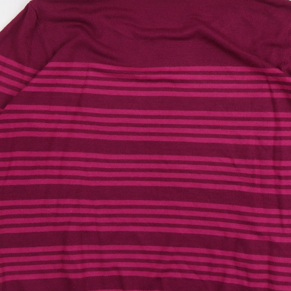 Originals Womens Red Round Neck Striped Acrylic Pullover Jumper Size 18