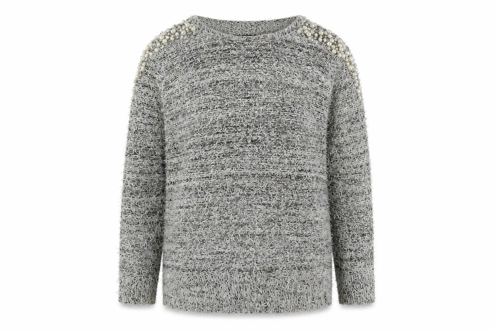 Nutshell Womens Grey Round Neck Acrylic Pullover Jumper Size M