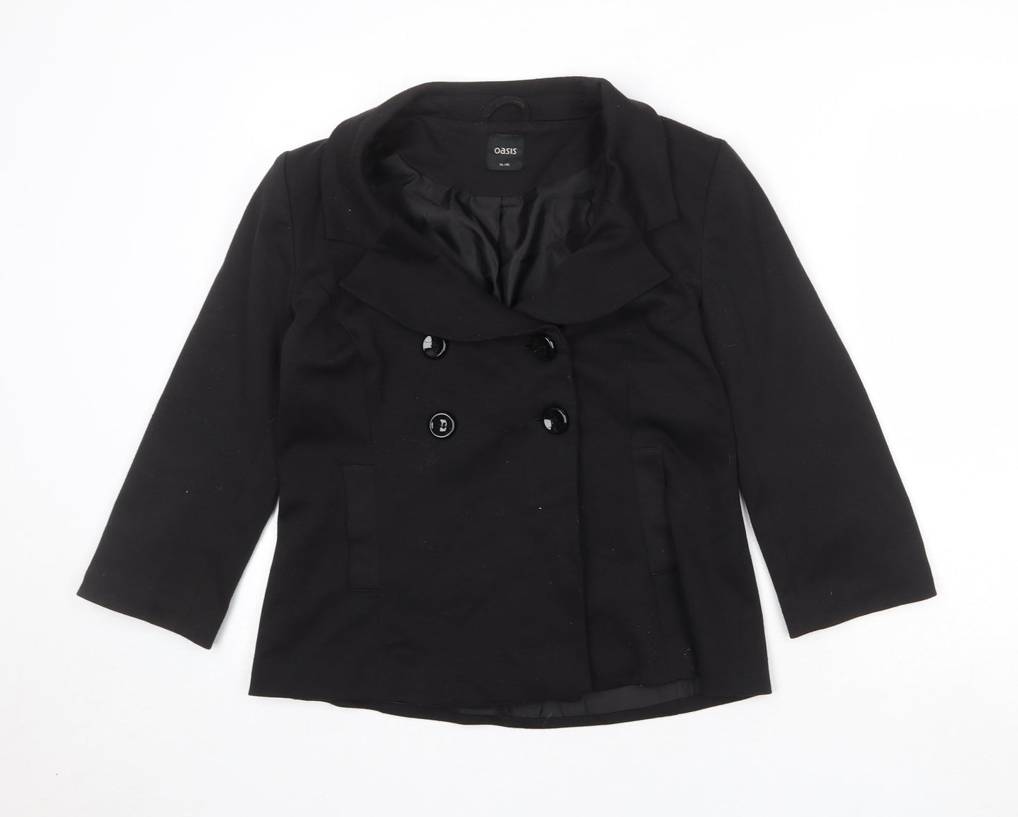 Oasis Womens Black Jacket Size 14 Button