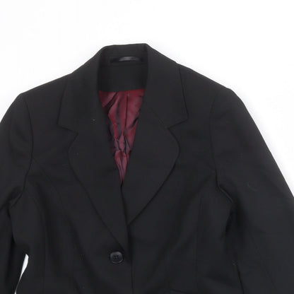 Evolution Womens Black Polyester Jacket Suit Jacket Size 10