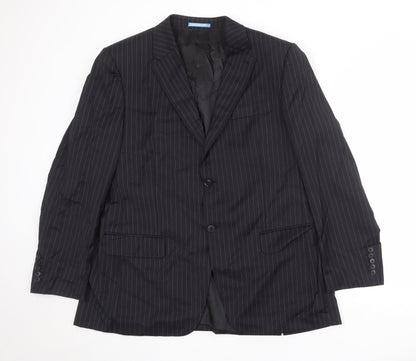 Next Mens Black Striped Wool Jacket Suit Jacket Size 46 Regular