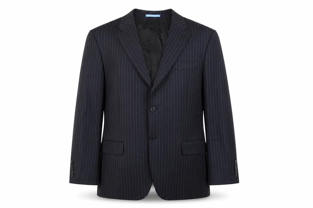 NEXT Mens Black Striped Wool Jacket Suit Jacket Size 46 Regular