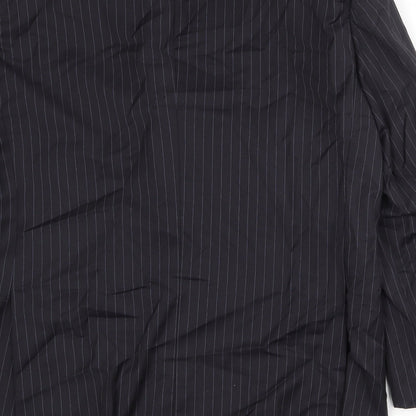 Next Mens Black Striped Wool Jacket Suit Jacket Size 46 Regular