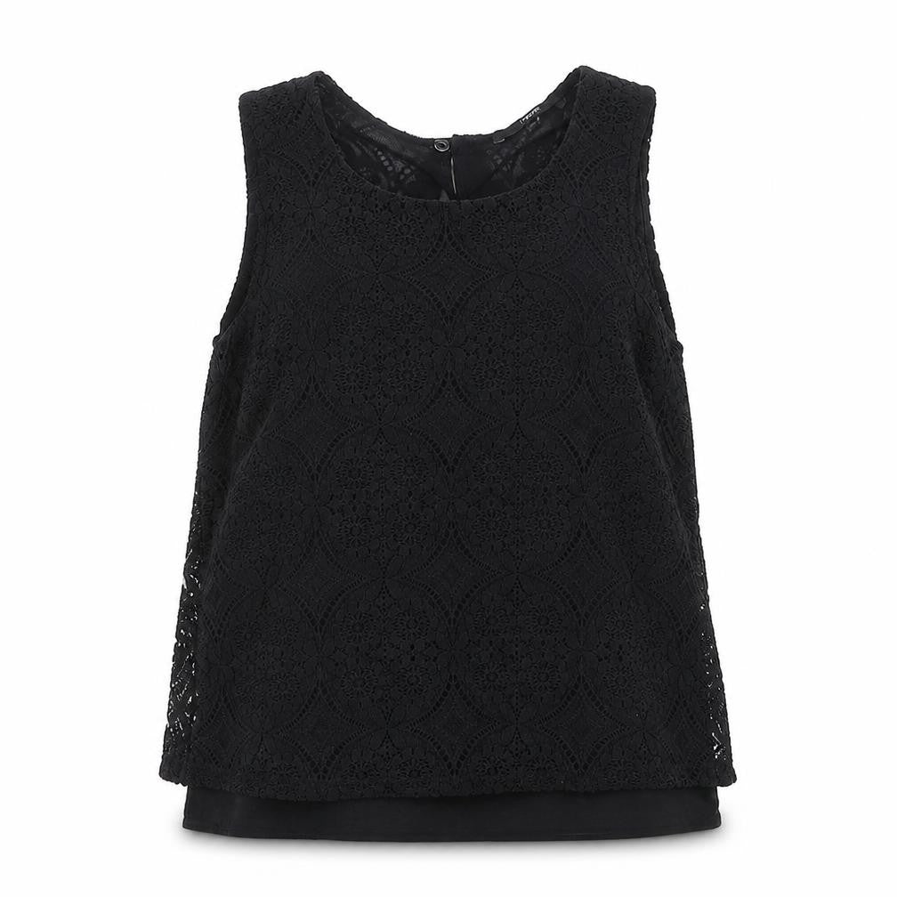 NEXT Womens Black Polyester Basic Tank Size 10 Round Neck